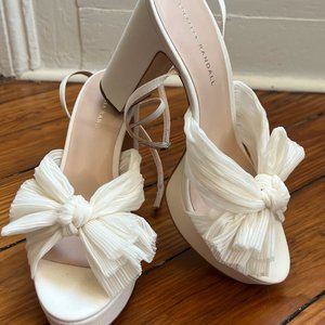 Loeffler Randall Natalia Pleated Knot Platform in White